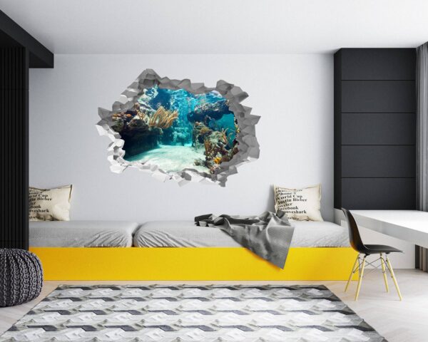 Underwater Life Wall Sticker - Peel and Stick Removable Wall Art - Printable Ocean Wall Art - Perfect for Bedroom and Living Room Wall Decoration