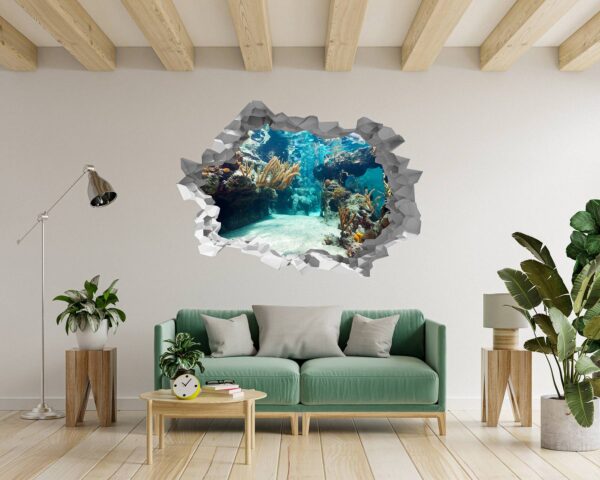 Underwater Life Wall Sticker - Peel and Stick Removable Wall Art - Printable Ocean Wall Art - Perfect for Bedroom and Living Room Wall Decoration