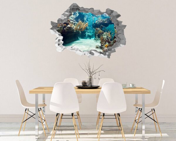 Underwater Life Wall Sticker - Peel and Stick Removable Wall Art - Printable Ocean Wall Art - Perfect for Bedroom and Living Room Wall Decoration