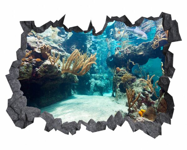 Underwater Life Wall Sticker - Peel and Stick Removable Wall Art - Printable Ocean Wall Art - Perfect for Bedroom and Living Room Wall Decoration