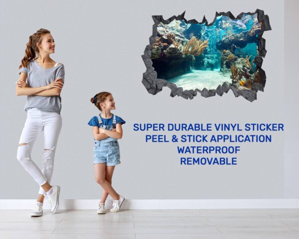 Underwater Life Wall Sticker - Peel and Stick Removable Wall Art - Printable Ocean Wall Art - Perfect for Bedroom and Living Room Wall Decoration