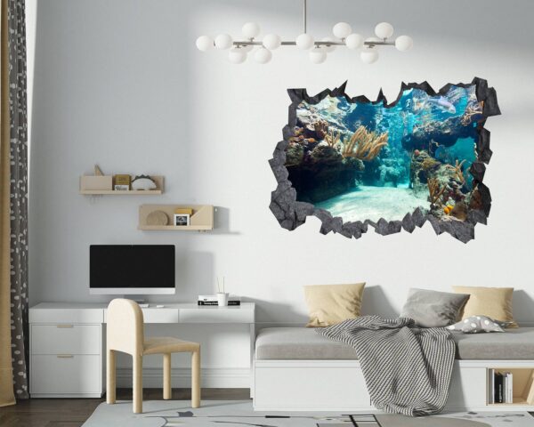 Underwater Life Wall Sticker - Peel and Stick Removable Wall Art - Printable Ocean Wall Art - Perfect for Bedroom and Living Room Wall Decoration