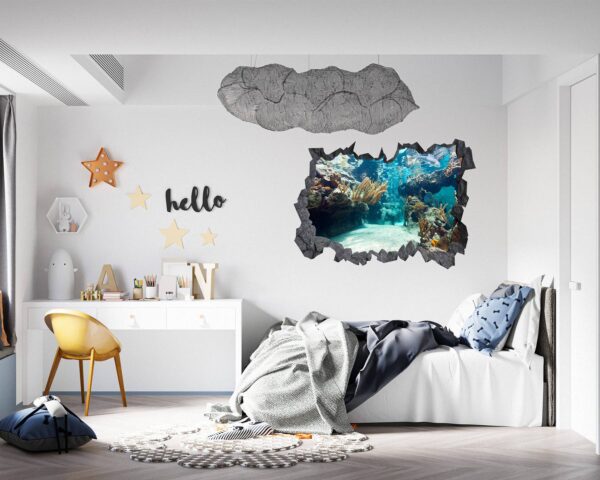 Underwater Life Wall Sticker - Peel and Stick Removable Wall Art - Printable Ocean Wall Art - Perfect for Bedroom and Living Room Wall Decoration