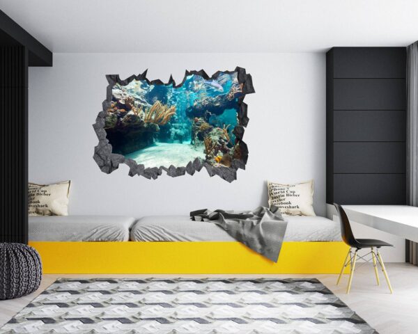 Underwater Life Wall Sticker - Peel and Stick Removable Wall Art - Printable Ocean Wall Art - Perfect for Bedroom and Living Room Wall Decoration