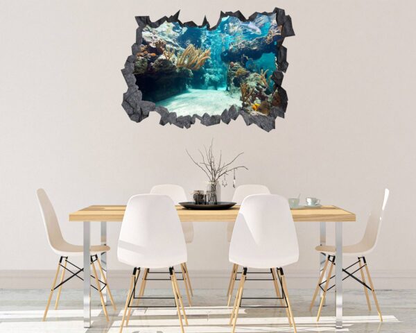 Underwater Life Wall Sticker - Peel and Stick Removable Wall Art - Printable Ocean Wall Art - Perfect for Bedroom and Living Room Wall Decoration