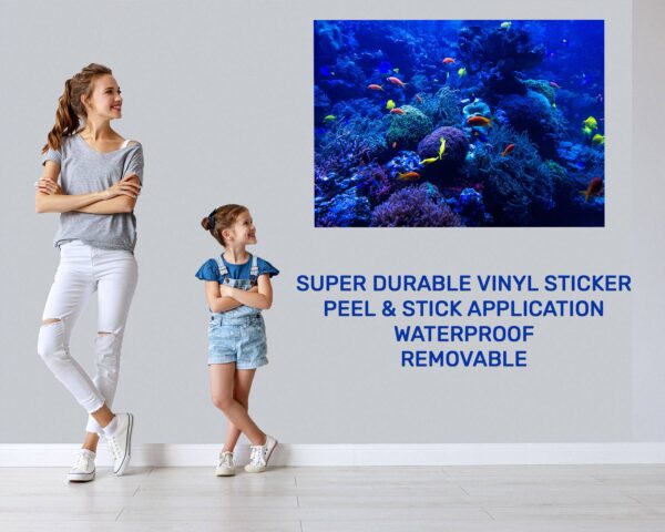 Coral Reef Wall Art - Printable Wall Art - Bedroom Wall Decoration - Vibrant Design - Self-Adhesive Vinyl Sticker