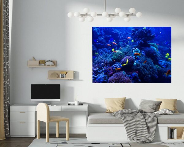 Coral Reef Wall Art - Printable Wall Art - Bedroom Wall Decoration - Vibrant Design - Self-Adhesive Vinyl Sticker