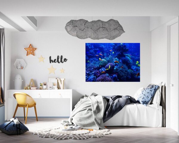 Coral Reef Wall Art - Printable Wall Art - Bedroom Wall Decoration - Vibrant Design - Self-Adhesive Vinyl Sticker