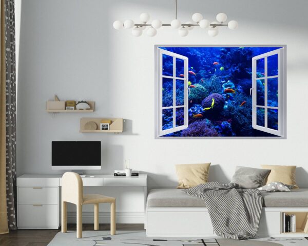 Coral Reef Wall Art - Printable Wall Art - Bedroom Wall Decoration - Vibrant Design - Self-Adhesive Vinyl Sticker