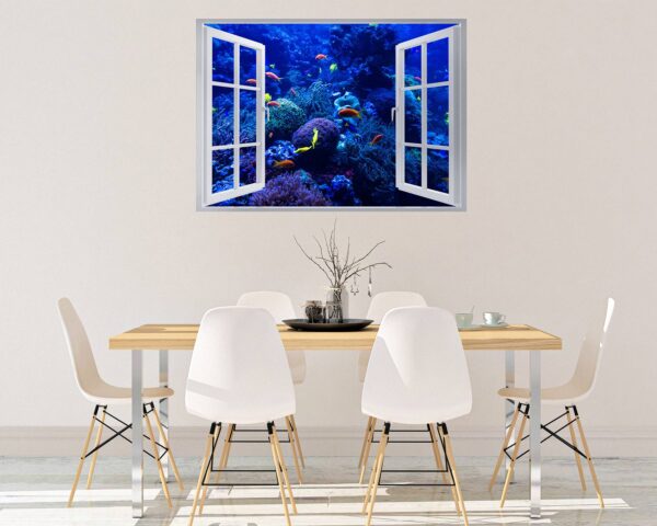 Coral Reef Wall Art - Printable Wall Art - Bedroom Wall Decoration - Vibrant Design - Self-Adhesive Vinyl Sticker