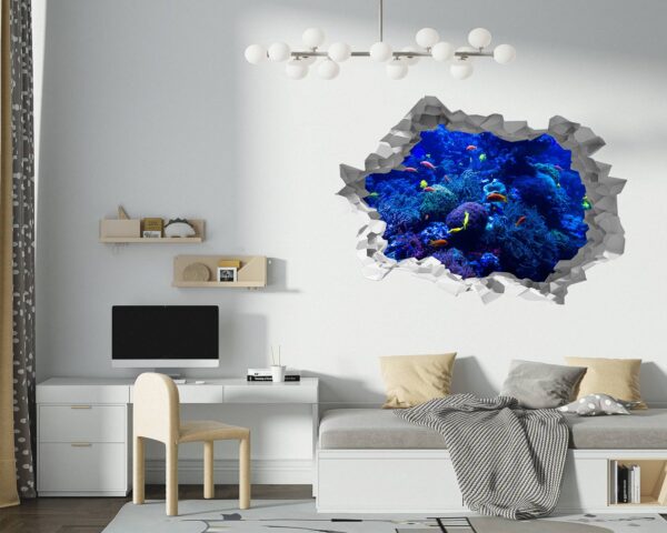 Coral Reef Wall Art - Printable Wall Art - Bedroom Wall Decoration - Vibrant Design - Self-Adhesive Vinyl Sticker