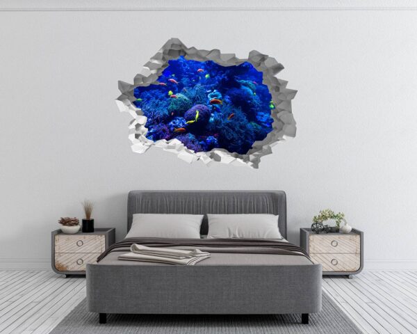 Coral Reef Wall Art - Printable Wall Art - Bedroom Wall Decoration - Vibrant Design - Self-Adhesive Vinyl Sticker