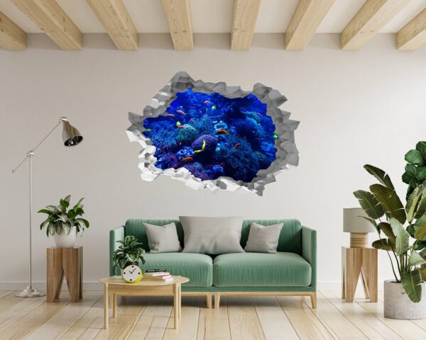 Coral Reef Wall Art - Printable Wall Art - Bedroom Wall Decoration - Vibrant Design - Self-Adhesive Vinyl Sticker