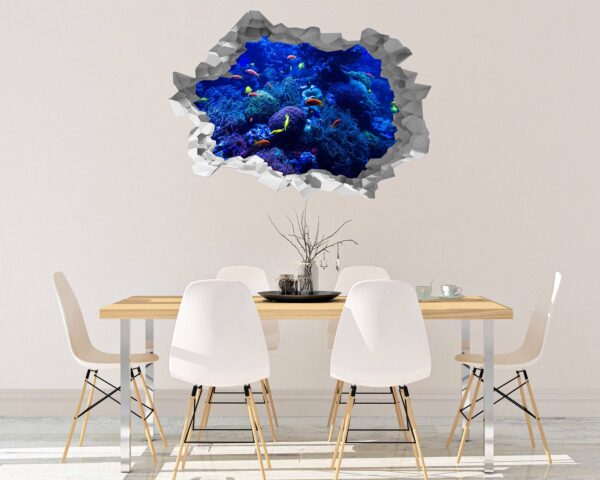 Coral Reef Wall Art - Printable Wall Art - Bedroom Wall Decoration - Vibrant Design - Self-Adhesive Vinyl Sticker