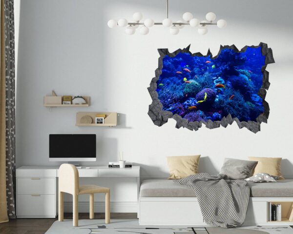 Coral Reef Wall Art - Printable Wall Art - Bedroom Wall Decoration - Vibrant Design - Self-Adhesive Vinyl Sticker