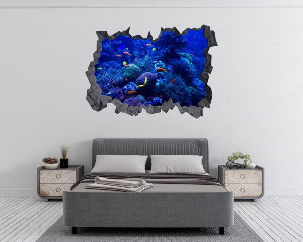 Coral Reef Wall Art - Printable Wall Art - Bedroom Wall Decoration - Vibrant Design - Self-Adhesive Vinyl Sticker