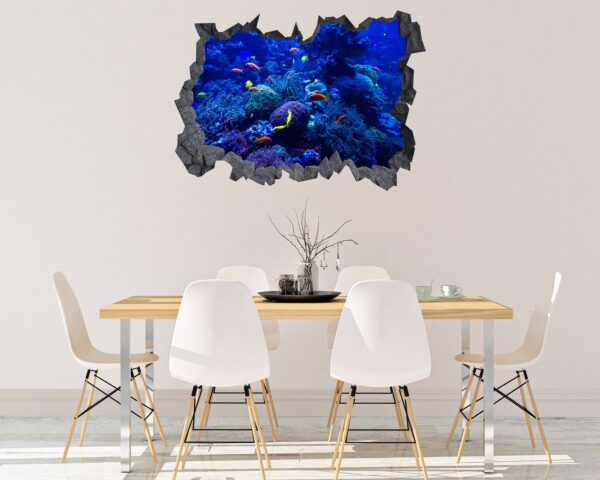 Coral Reef Wall Art - Printable Wall Art - Bedroom Wall Decoration - Vibrant Design - Self-Adhesive Vinyl Sticker