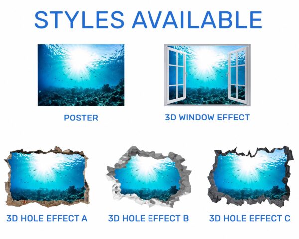 Sunken Treasure Wall Sticker Decal - Underwater Escape Art Mural - Playful Design - Bedroom Wall Décor