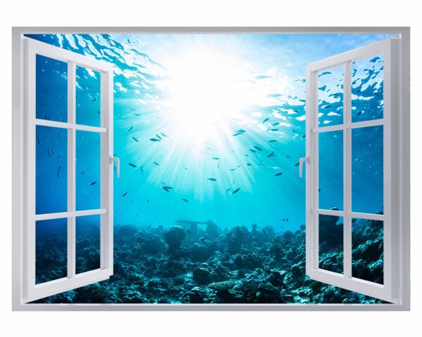 Sunken Treasure Wall Sticker Decal - Underwater Escape Art Mural - Playful Design - Bedroom Wall Décor