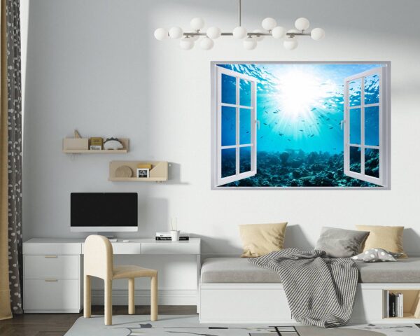 Sunken Treasure Wall Sticker Decal - Underwater Escape Art Mural - Playful Design - Bedroom Wall Décor