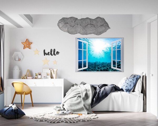 Sunken Treasure Wall Sticker Decal - Underwater Escape Art Mural - Playful Design - Bedroom Wall Décor