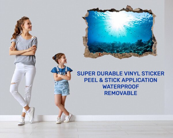 Sunken Treasure Wall Sticker Decal - Underwater Escape Art Mural - Playful Design - Bedroom Wall Décor