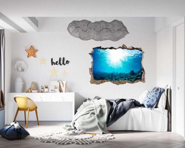 Sunken Treasure Wall Sticker Decal - Underwater Escape Art Mural - Playful Design - Bedroom Wall Décor