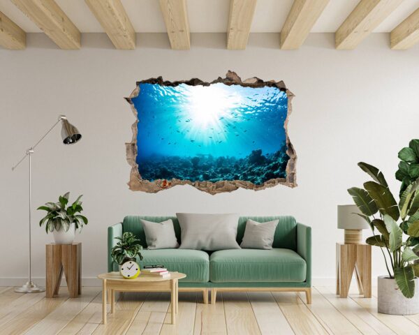 Sunken Treasure Wall Sticker Decal - Underwater Escape Art Mural - Playful Design - Bedroom Wall Décor