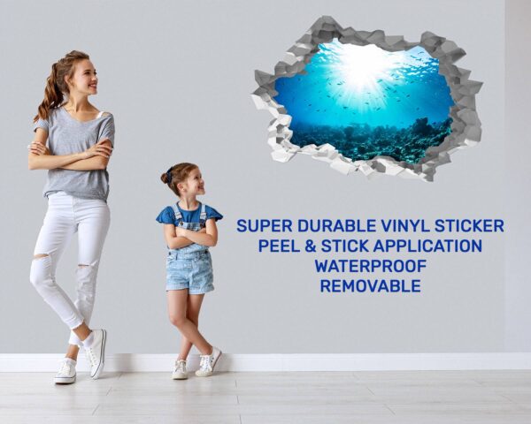 Sunken Treasure Wall Sticker Decal - Underwater Escape Art Mural - Playful Design - Bedroom Wall Décor