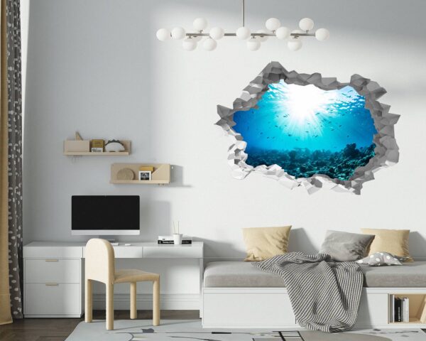 Sunken Treasure Wall Sticker Decal - Underwater Escape Art Mural - Playful Design - Bedroom Wall Décor