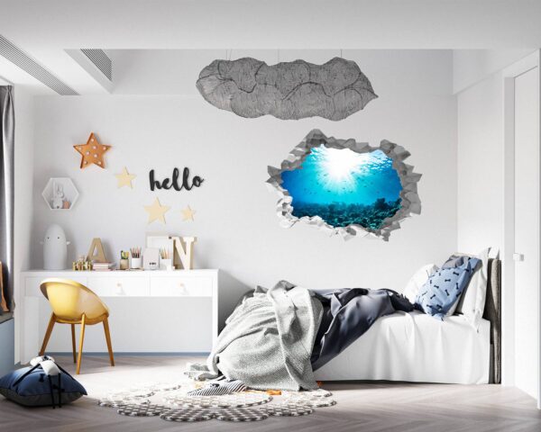 Sunken Treasure Wall Sticker Decal - Underwater Escape Art Mural - Playful Design - Bedroom Wall Décor