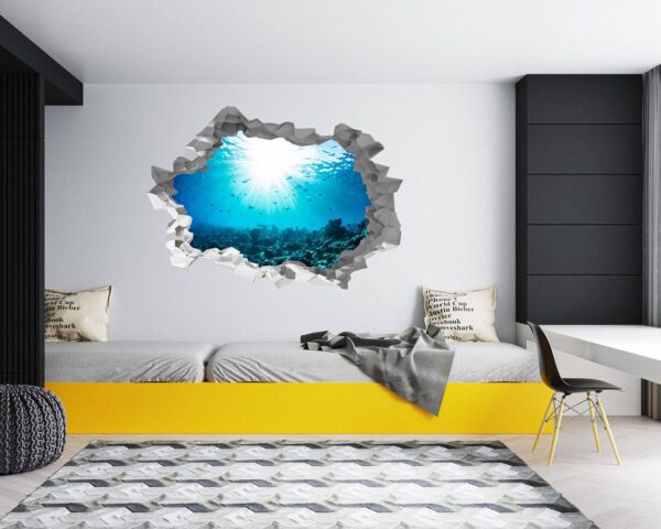 Sunken Treasure Wall Sticker Decal - Underwater Escape Art Mural - Playful Design - Bedroom Wall Décor