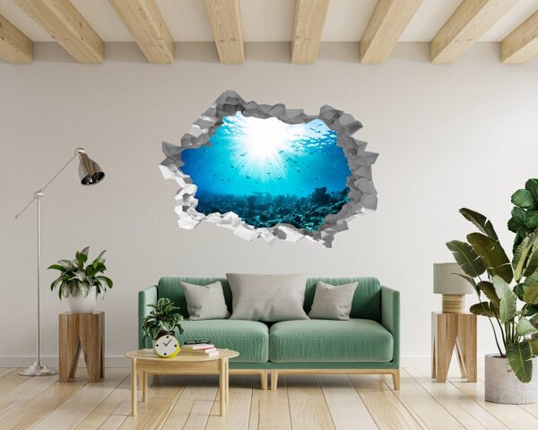 Sunken Treasure Wall Sticker Decal - Underwater Escape Art Mural - Playful Design - Bedroom Wall Décor