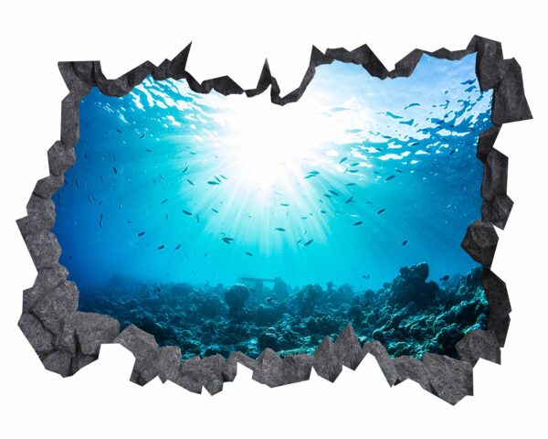 Sunken Treasure Wall Sticker Decal - Underwater Escape Art Mural - Playful Design - Bedroom Wall Décor