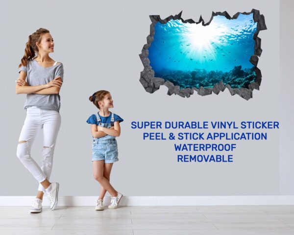 Sunken Treasure Wall Sticker Decal - Underwater Escape Art Mural - Playful Design - Bedroom Wall Décor