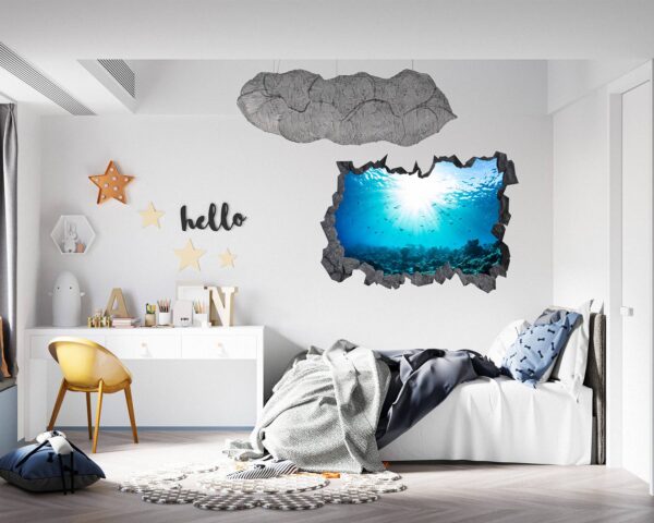 Sunken Treasure Wall Sticker Decal - Underwater Escape Art Mural - Playful Design - Bedroom Wall Décor