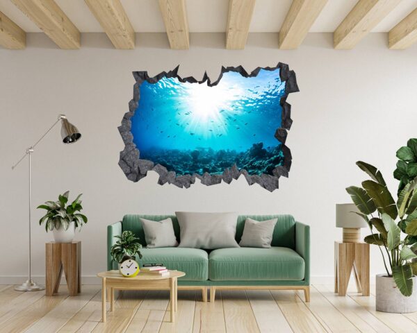 Sunken Treasure Wall Sticker Decal - Underwater Escape Art Mural - Playful Design - Bedroom Wall Décor