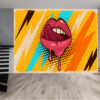 Bold Pop Art Mouth Design Wall Mural for Modern Wall Décor