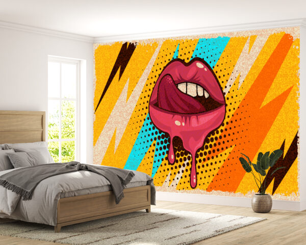 Pop Art Mouth Wallpaper Photo Wall Mural Close-Up