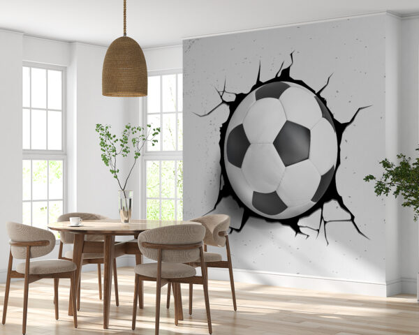 UV Print 3D Ball Wallpaper for Action-Themed Wall Décor