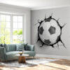 Detailed View of Ball Falling Out of the Wall Mural