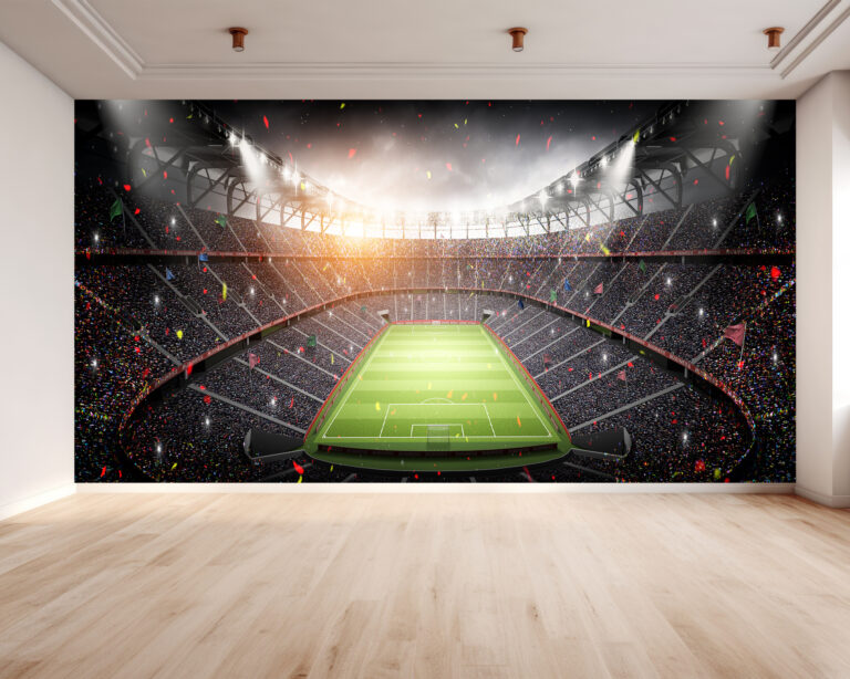 UV Print Stadium and Fans Scene Wallpaper in Living Room