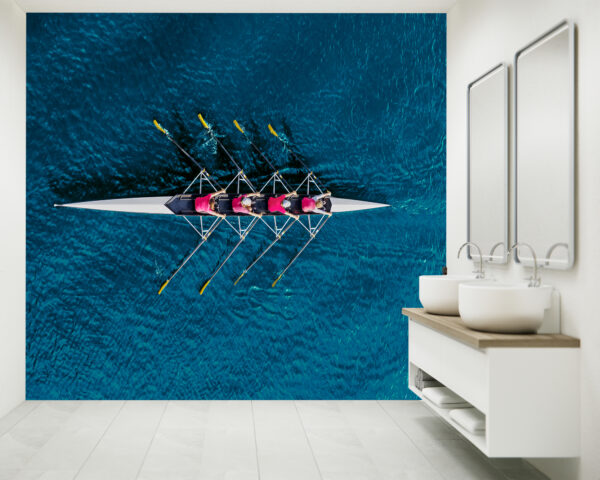 Peel & Stick Rowing Design Wall Mural with Textured Finish