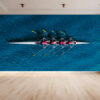 Rowing Theme Bird's-Eye View Wall Mural Wallpaper Close-Up