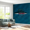 Self-Adhesive Rowing Bird's-Eye View Wallpaper in Living Room