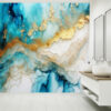 Light Blue & White Marble Self Adhesive Wallpaper Close-Up View