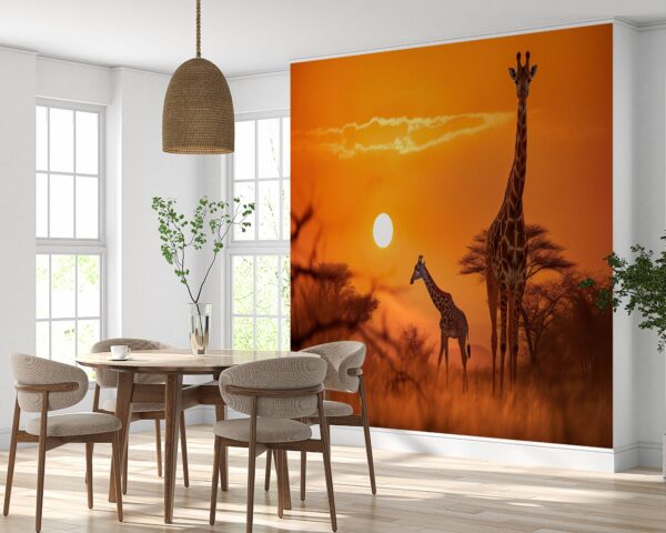 Peel and Stick Giraffe Wallpaper for Large Wall Décor