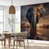 Elephant Water Landscape Self-Adhesive Wallpaper Close-Up