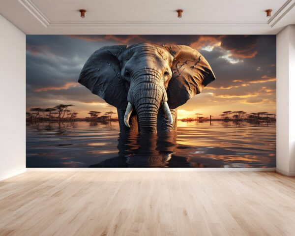 Self-Adhesive Elephant Wallpaper for Large Wall Décor