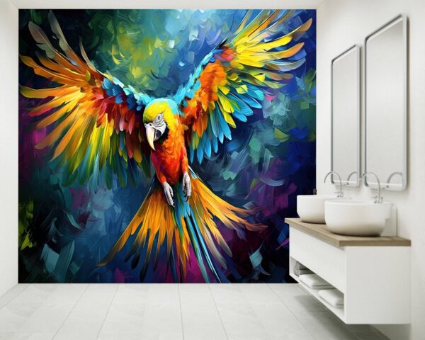 Peel and Stick Parrot Wallpaper for Large Wall Décor